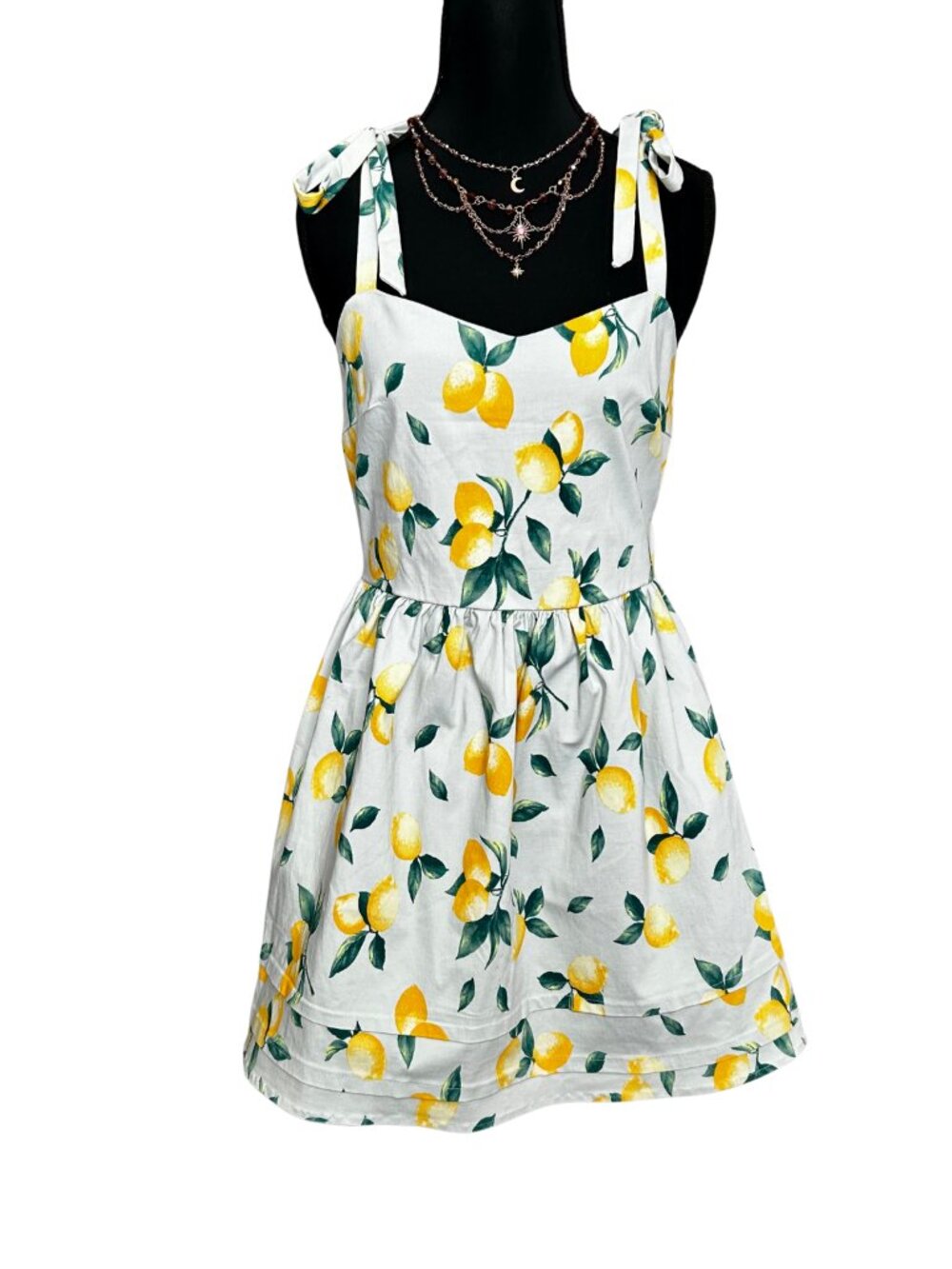 Blue Rain Lemon Print Casual Dress